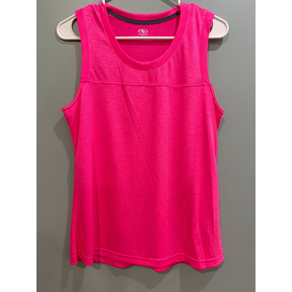 Athletic Works Womens Neon Pink Activewear Tank Top Sleeveless Gym Shirt Medium